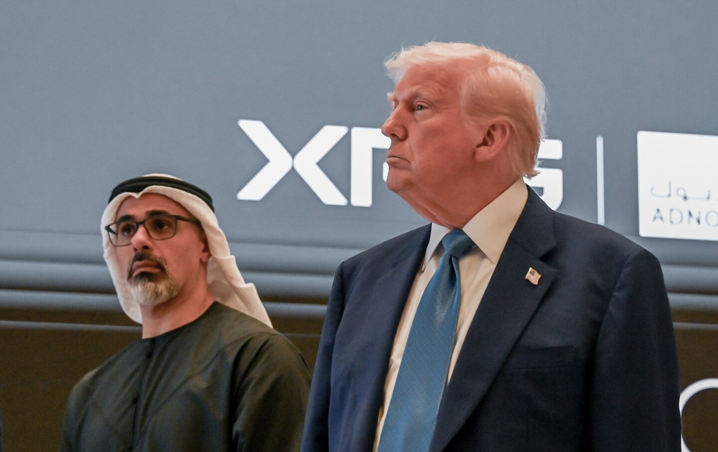 President Donald Trump attends the US-UAE Business Council in the capital Abu Dhabi, United Arab Emirates on May 16, 2025.
